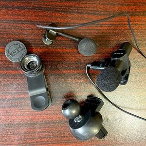 Microphone, camera lens, and magnetic cell phone holder